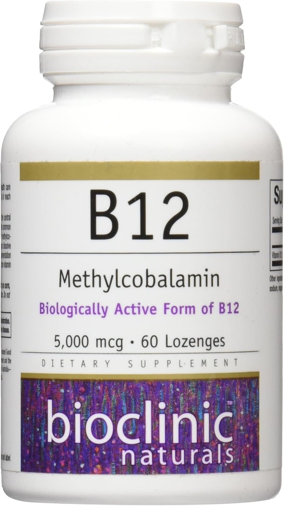 Bioklinična naravna B12 Metilkobalamin Vitamini, 60 Število