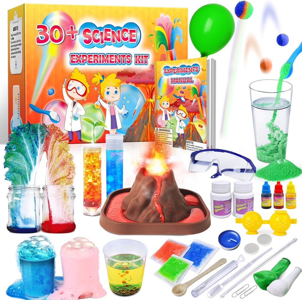 UNGLINGA 30+ Eksperimenti Znanstveni kompleti za otroke, S.T.E.M Izobraževalni projekt Dejavnosti Igrače Darila za dečke, Kemijska zbirka, Bouncy Ball, Volcano Eruption