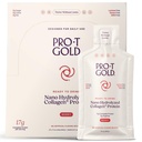 ProT Gold Liquid Collagen Protein Shot, 17g Clear Protein Nano-Hydrolyzed Grass Fed Collagen, 2g Arginin za podporo ranam, Gluten Free, Sugar Free, 0g Carbs, Non GSO, Berry, 1 fl oz, 24 Pack