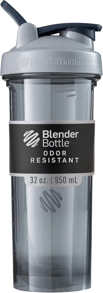 BlenderBottle Shaker serija Pro kot nalašč za beljakovinske pretrese in pred vadbo, 32-Ounce, Probble Grey