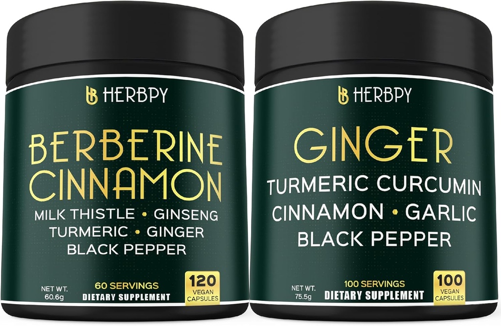 Bundel 7in1 Berberine HCl & 5in1 Ginger dodatek - Podpora Imunsko, Prebava in zdravje srca