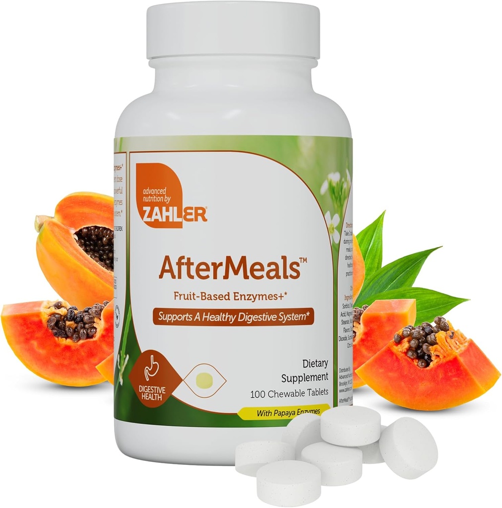 Zahler po obrokih, naravni antacidi Chews, Papaya Enzyme žvečljive tablete, Prebavna pomoč dodatek, Certified Kosher, 100 žvečljive tablete