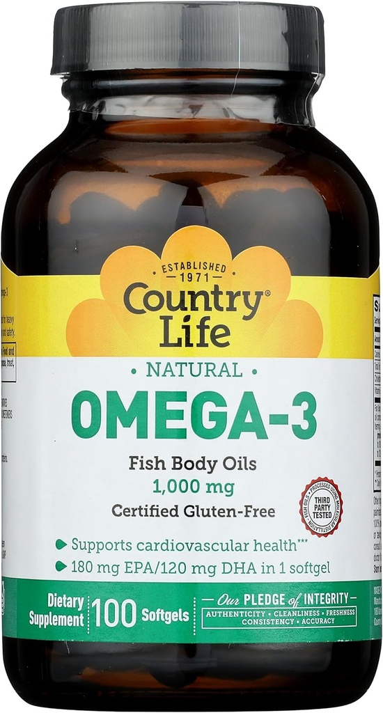 Država Life Omega 3 ribje olje 1000 Mg, 100 Ct