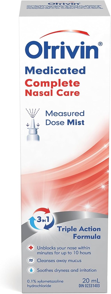 Zdravilo Otrivin Medicated Popolna nosna nega (Spray) (Measured Dose Mist)