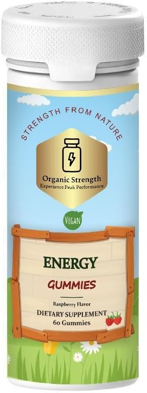 Veganski energijski žvečilni gumiji: Prižgite svoj dan z naravno vitalnostjo s 100mcg vitamina B12 (60 Count)
