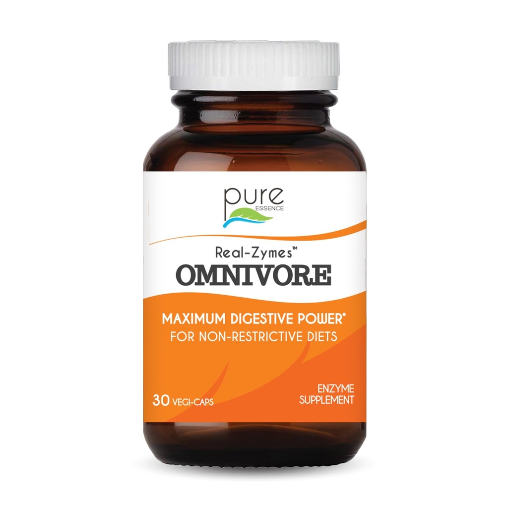 Real-ZymesTM OMNIVORE Prebavne encime Dopolnilo s probiotiki za boljše prebavljanje - naravna podpora za lajšanje napenjanje, plin, Belčing, driska, zaprtje, IBS, itd - 30 Caps