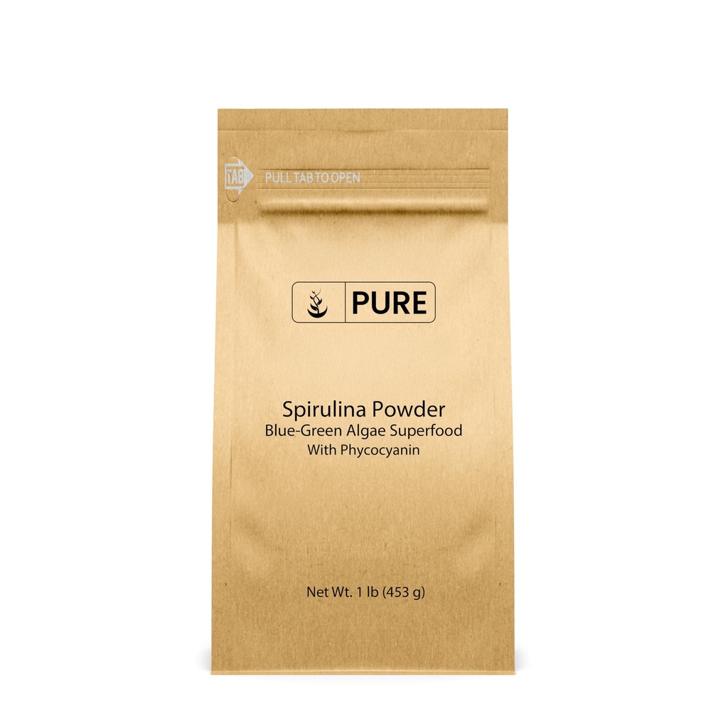 PURE POREKLA SESTAVINE Spirulina Prašek (1 lb) Zelena Algae Superfood s fikocianinom