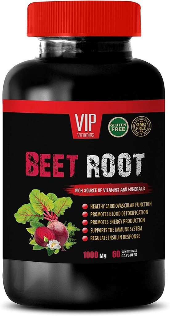 Superfood Beet Root Supplement - Beet Root 1000 MG - Pese Root Oxide dodatek, Pese Root tablete, Pese Koren vitamini, Imunski sistem Podpora, Pese Vitamini, Pese Dodatek, 1 Bot 60 Tabs