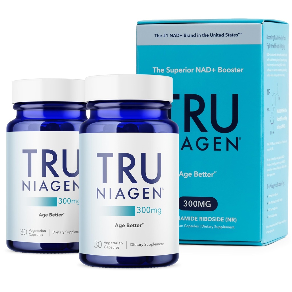 TRU NIAGEN Patented NAD dodatek za boj proti staranju in regeneraciji celic, 300mg Niagen, 30 Služabniki 