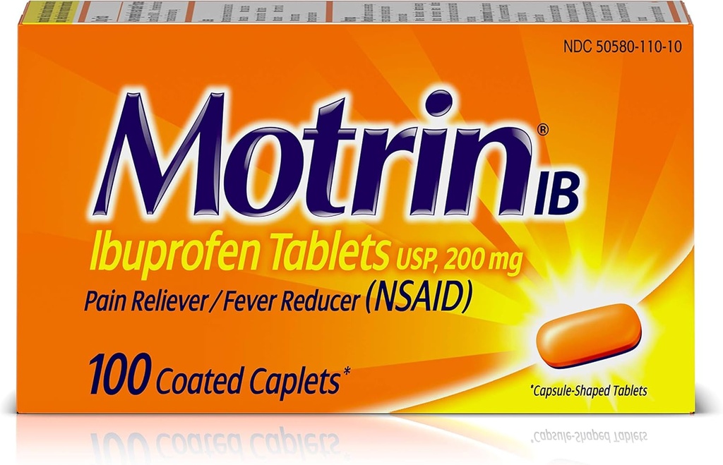Motrin IB Pain Reliever Fever Reduciralec (NSAID) Ibuprofen tablete, 100 število