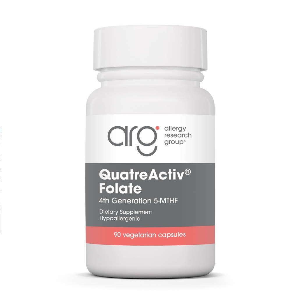 Alergija Raziskovalna skupina QuatreActiv Folate dodatek - metilfolat, 5-MTHF, Metilacija Podpora, Quatrefolic, Vegetarijanske kapsule - 90 Število