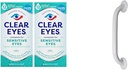 Clear Eyes Občutljive kapljice za oči, 2 Pack and Drive Medical White Powder-obložen grab Bar