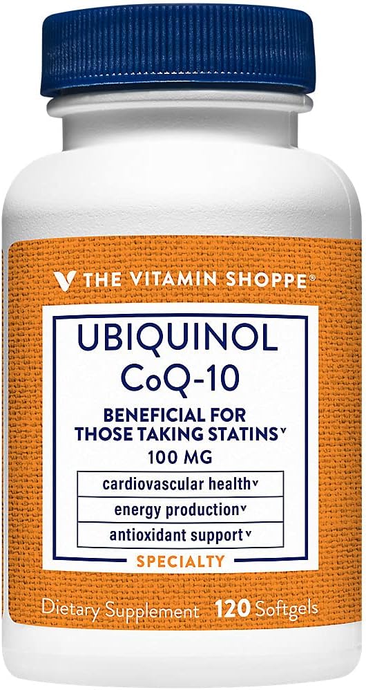 Vitamin trgovina Ubiquinol CoQ-10 100mg - Ugodna za tiste, ki jemljejo statine – podpira zdravje srca in celic in zdravo proizvodnjo energije, Essential Antioksidant – Enkrat na dan (120 Softgels)