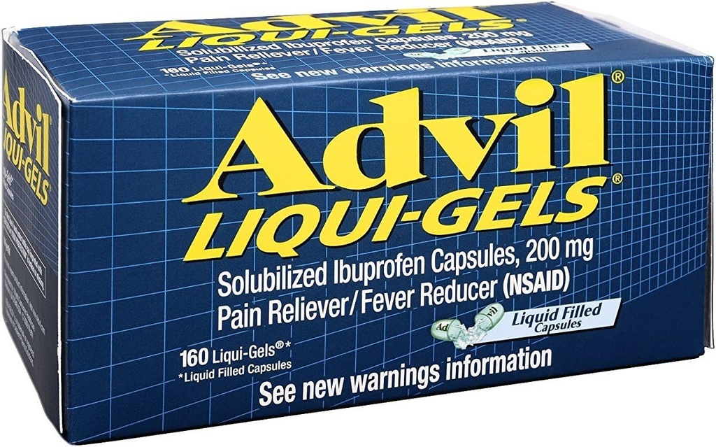 Advil Advil Advil Advanced Medicine for Pain, 160 Liqui Gels 200 mg (paket 3)