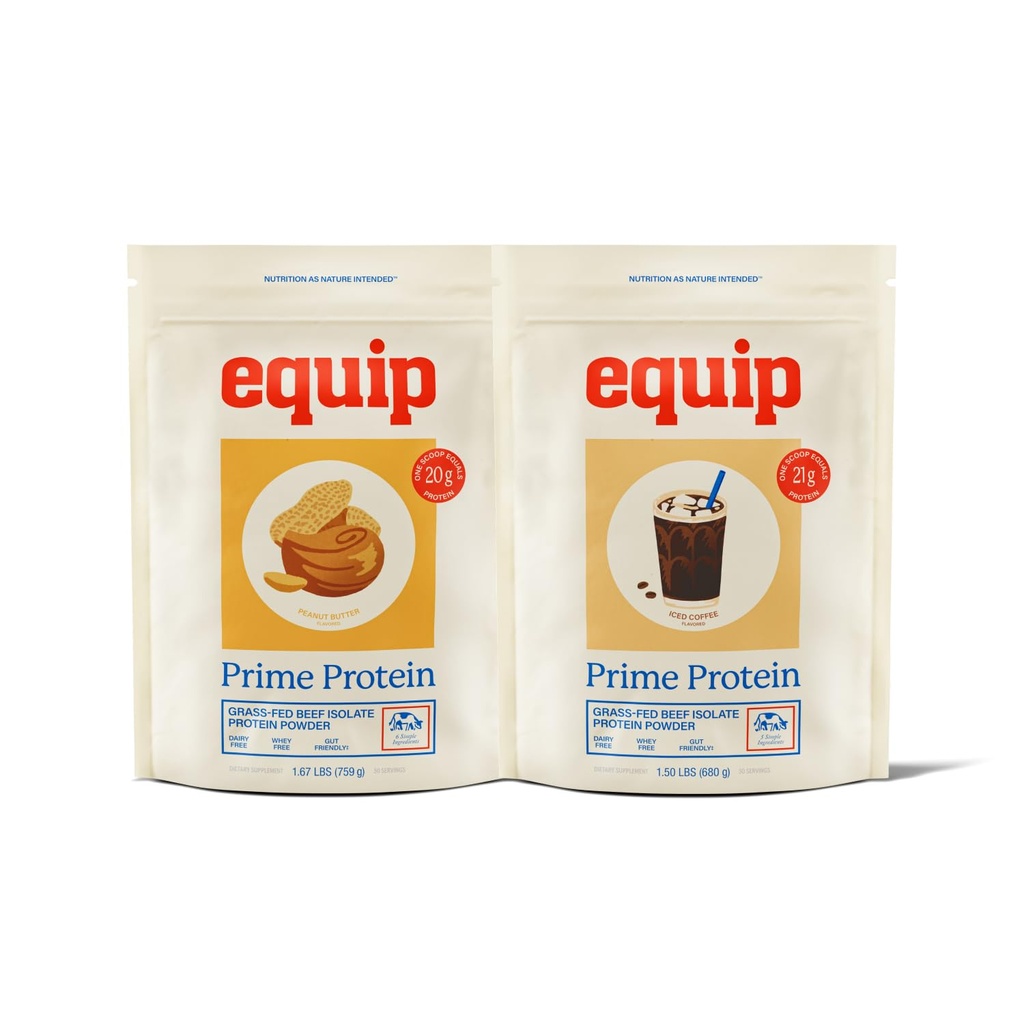 Equip živila Prime Beljakovine v prahu arašidovo maslo in Prime Beljakovine v prahu Ledena kava