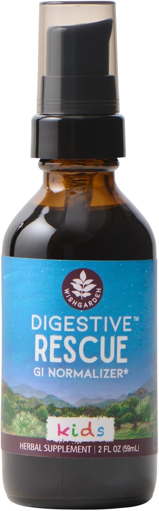 WishGarden Herbs Prebavno reševanje za otroke - rastlinsko-bazna zelišča in organska digestivna relief Tinktura s pepermint listom, ingver koren in komarček semena, hitro pomirja prebavne Tummy neprijetnosti, 2oz