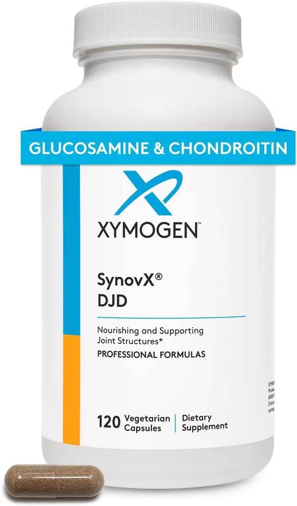 XYMOGEN SynovX DJD - pomaga ohranjati zdrave sklepe + zagotavlja skupne bloke tkiva z MSM, zeleno lisasto Mussel, hondroitin sulfat, glukozamin sulfat, hialuronska kislina (120 kapsul)