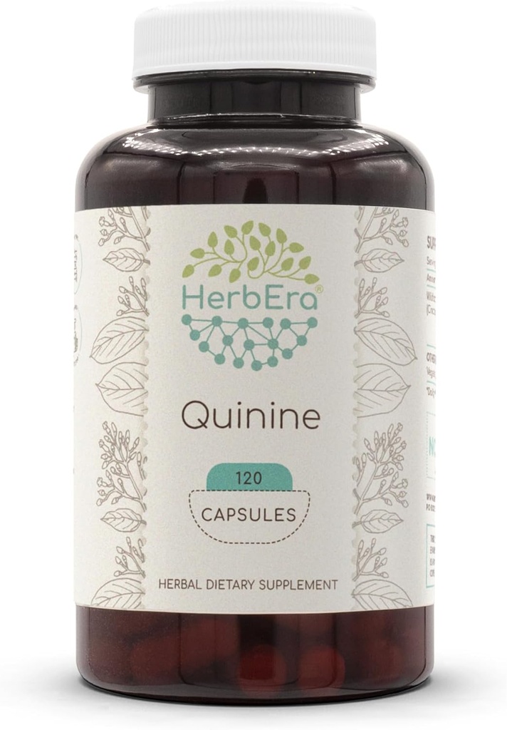 HerbEra kinin 120 kapsul, 1000 mg, Wildcrafted kinin (Cinchona officinalis), posušene skorje (120 kapsul)
