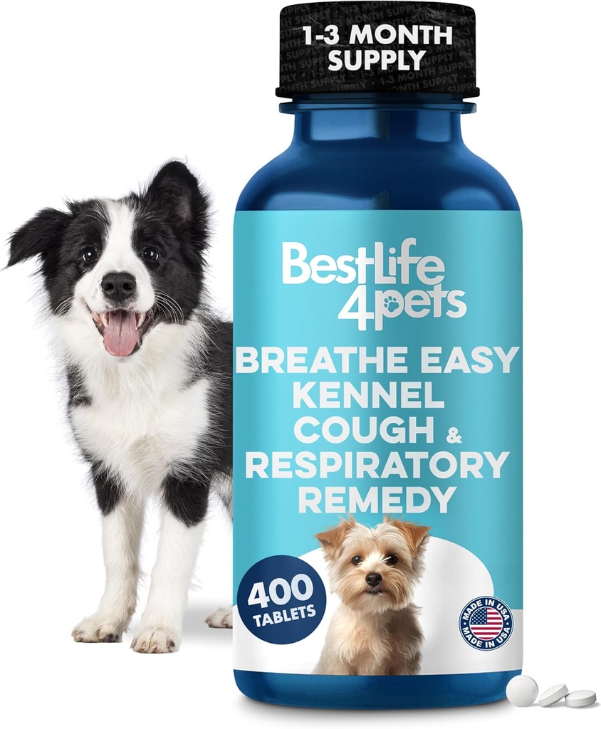 Dihanje Easy Natural Kašelj Relief za pse - Nežen starejši Dog Dihanje, Prebavne motnje in Sneesing Relief Plus Trahea in Airways podpora za Brachycephalic Psi zagotavlja miren sprehode in mirno spanje