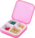 Prenosne tablete Organizator - Slim tablete Škatla za torbico ali potovalne, Kompaktne tablete Primer(4 Compartment, Pink)