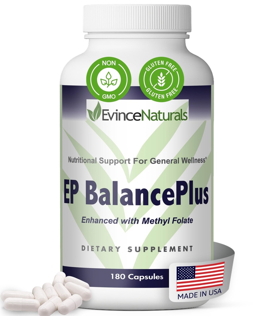 EP BalancePlus multivitamin za odrasle - multivitamin za moške in ženske z vitamini in minerali - metil Folat & aminokisline za prehransko podporo - Splošni wellness dodatek, 180 Kapsule
