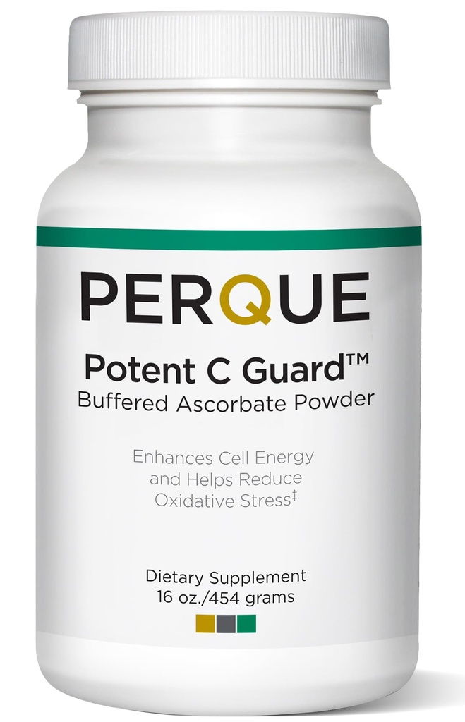 Perque pufer vitamin C askorbat v prahu - pH uravnotežen, vegetarijanski, alergen-free vitamin C dodatek - hitro delujoč antioksidant podpora - šumeči prah z magnezijem, kalijem in cinkom - 16 oz