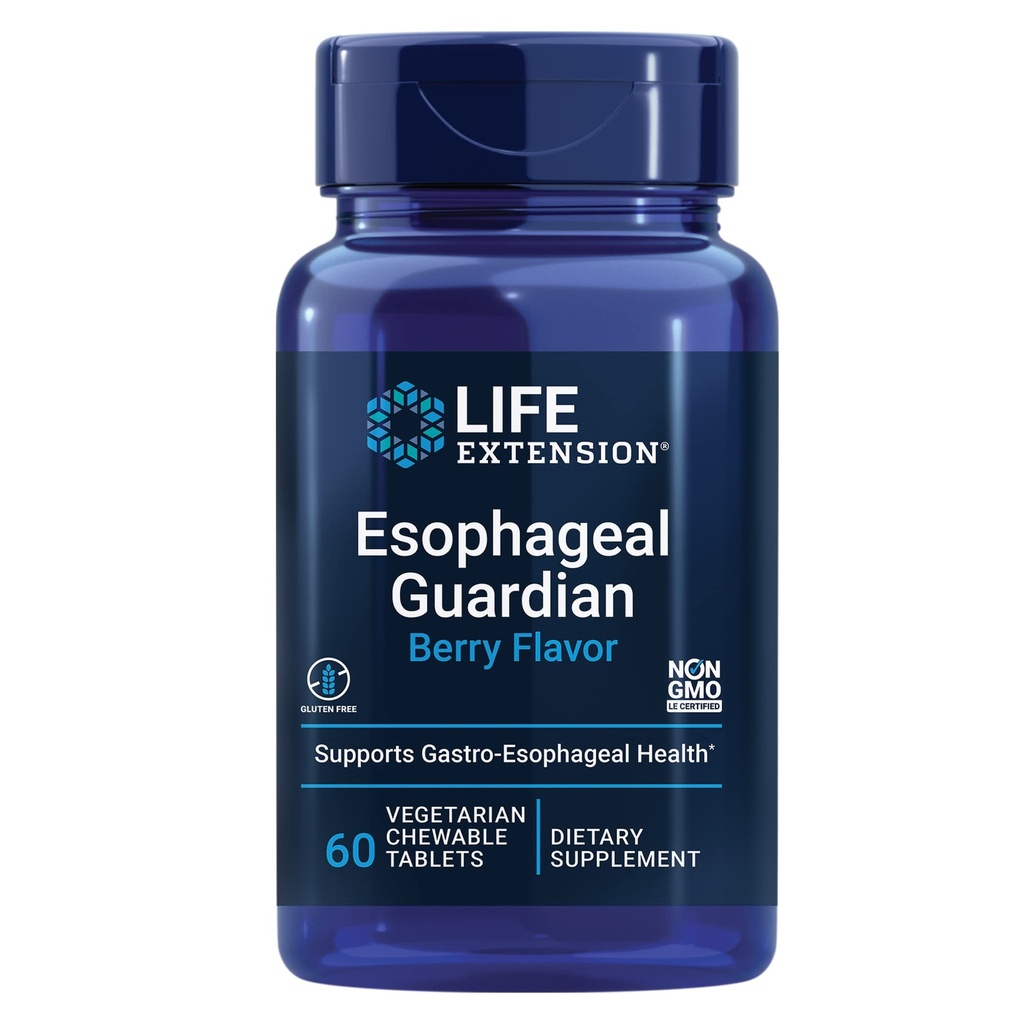 Life Extension Ezofageal Guardian, alginska kislina, kalijev bikarbonat, dobili dolgotrajen Relief iz želodčne stiske, vegetarijanski, ne- GMO, Gluten-free, 60 vegetarijanske žvečljive tablete