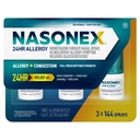 Nasonex 24HR alergija pršilo za nos, neumiljiva, scent-free mist, alergija simptomi + nosna prebavnost, polna moč recepta, 120 pršila (3 pakiranje)