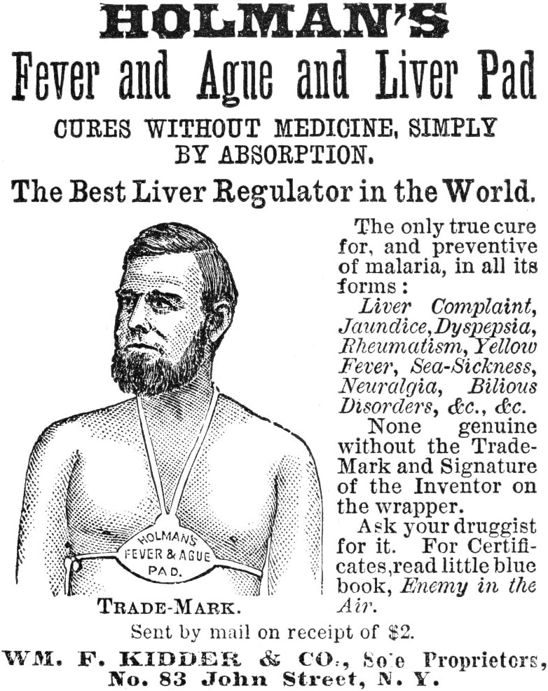 Oglaševanje jeter Oglaševanje Namerican Patent Medicine Oglaševanje 1876 za HolmanS Fever in Ague Jetrni Poster Tiskanje (18 x 24)