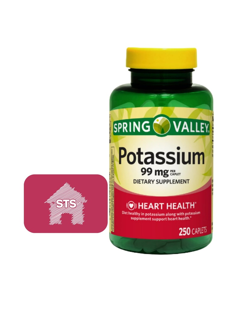 Spring Valley Kalij 99 mg, 250 Count + STS Sticker.
