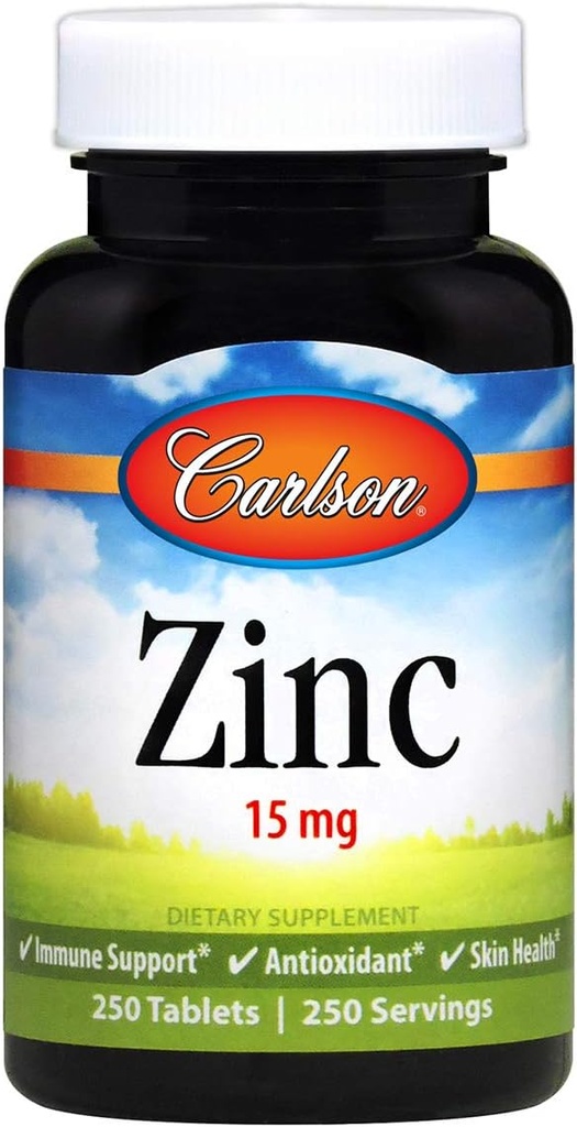 Carlson Labs cink, 15 mg, 250 tablet