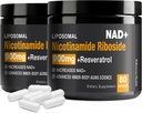 NAD dodatek - NAD+ z nikotinamid ribozid (NR) in Resveratrol Quercetin 900mg Pure Organic NAD Plus za celično popravilo zdravo staranje možganov funkcijo (2 paket)