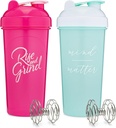 [2 pakiranji] 28-ounce Shaker steklenička z motivacijskimi citati (Pink & Mint/White) 