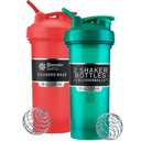 BlenderBottle Classic V2 Shaker steklenička kot nalašč za beljakovinske Shake in Pre Workout, 28-ounce (2 pakiranje), rdeča, zelena