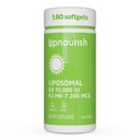 Gornji liposomski D3 K2 Vitamin 10000 i.e. D3 in K2 MK-7 200 μg - 180 Vitamin D3 k2 (Vitamina D3 con K2) Mini softgels - Enostaven za požiranje K2 D3 Vitamin