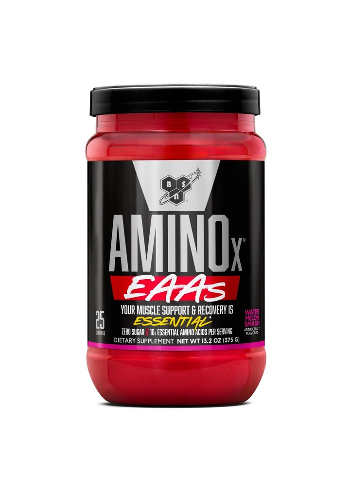 BSN Amino X EAA, Recovery mišic in vzdržljivost, 10g Esencialne aminokisline, 5g BCAA, nič sladkorja, kofeina, lubenice, 13,2oz, 25 Servisi