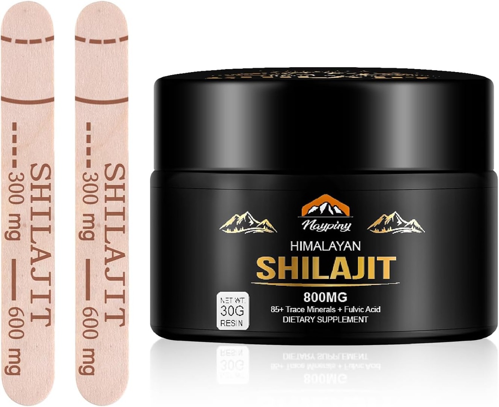Shilajit Pure Himalaaan Organic Resin - 800mg Maksimalna moč Naravne organske Shilajit Resin z 85+ Trace Minerals & Fulvic Acid for Energy, Imunska podpora, Moški & Ženske, 30 Grams