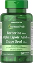 Puritan's Pride Berberine, Alfa lipoična kislina in grozdno seme, spodbuja antioksidant podporo, 90 Zelenjavne kapsule