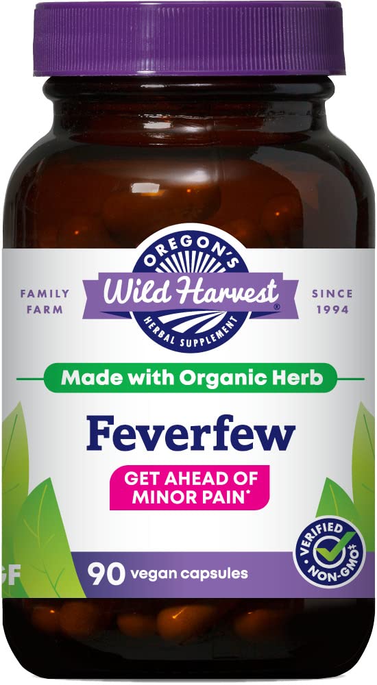 Oregonska divja žetev ne-GMO Feverfew (F.D.), ekološki zeliščni dodatki, 90 število
