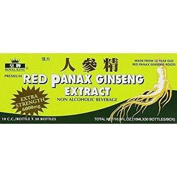 Kraljevi kralj Red Panax ginseng ekstrakt 6000mg 10c.c./steklenica X 30 (paket 4 škatle)