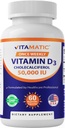 Vitamatski vitamin D3 50.000 i.e. (kot holekalciferol), enkratni teden odmerek, 1250 μg, 60 Veggie kapsule 1 leto oskrba, progresivna formula pomoč vitamin D pomanjkljivosti (60 število (Pack po 1))