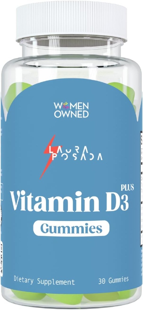 Laura Posada Vitamin D3 Plus Gummies 30 Count D3, A, K za absorpcijo kalcija, Menopause Imunska podpora, zdravje kosti in srca, Hormona Optimizacija – Ne-GMO Gluten Brez 100% naravno Izdelano v ZDA