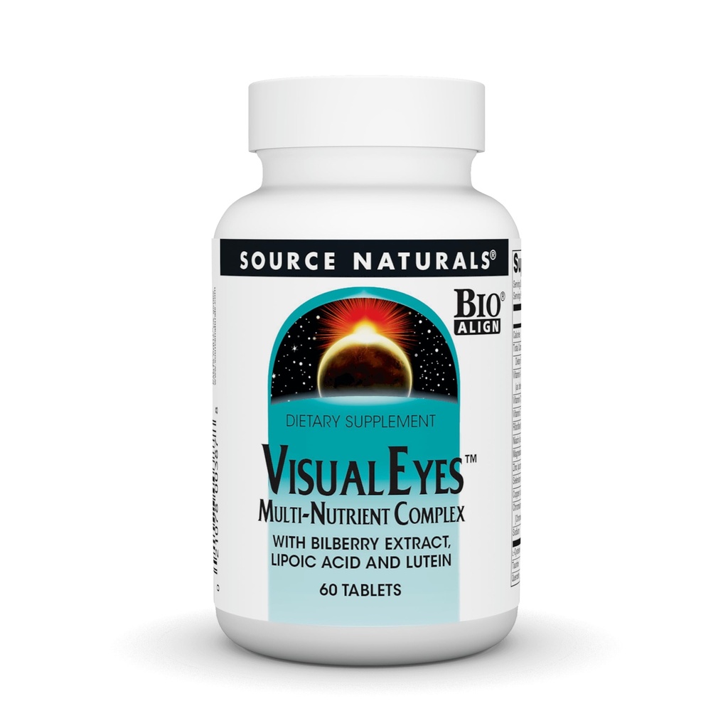 Vir Naturals Vizualne oči prehranski dodatek - Multi-Nutrient kompleks z borovničevega ekstrakta, lipoična kislina in lutein - 60 tablet