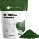 Kate Naturals Organic Spirulina Powder. Hranilna pena Superhrana za napitke in sok (2 lb, USDA Certified, Non-GMO, Gluten-free)