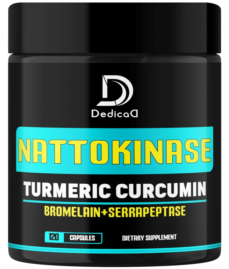 4-v-1 Nattokinase 2000 Fu, kurkuma, bromelain, serapeptaza - Spike Protein Detox - ravnovesje telesa, kroženje Zdravje in imunski sistem - 120 Kapsule 4-mesečna zaloga