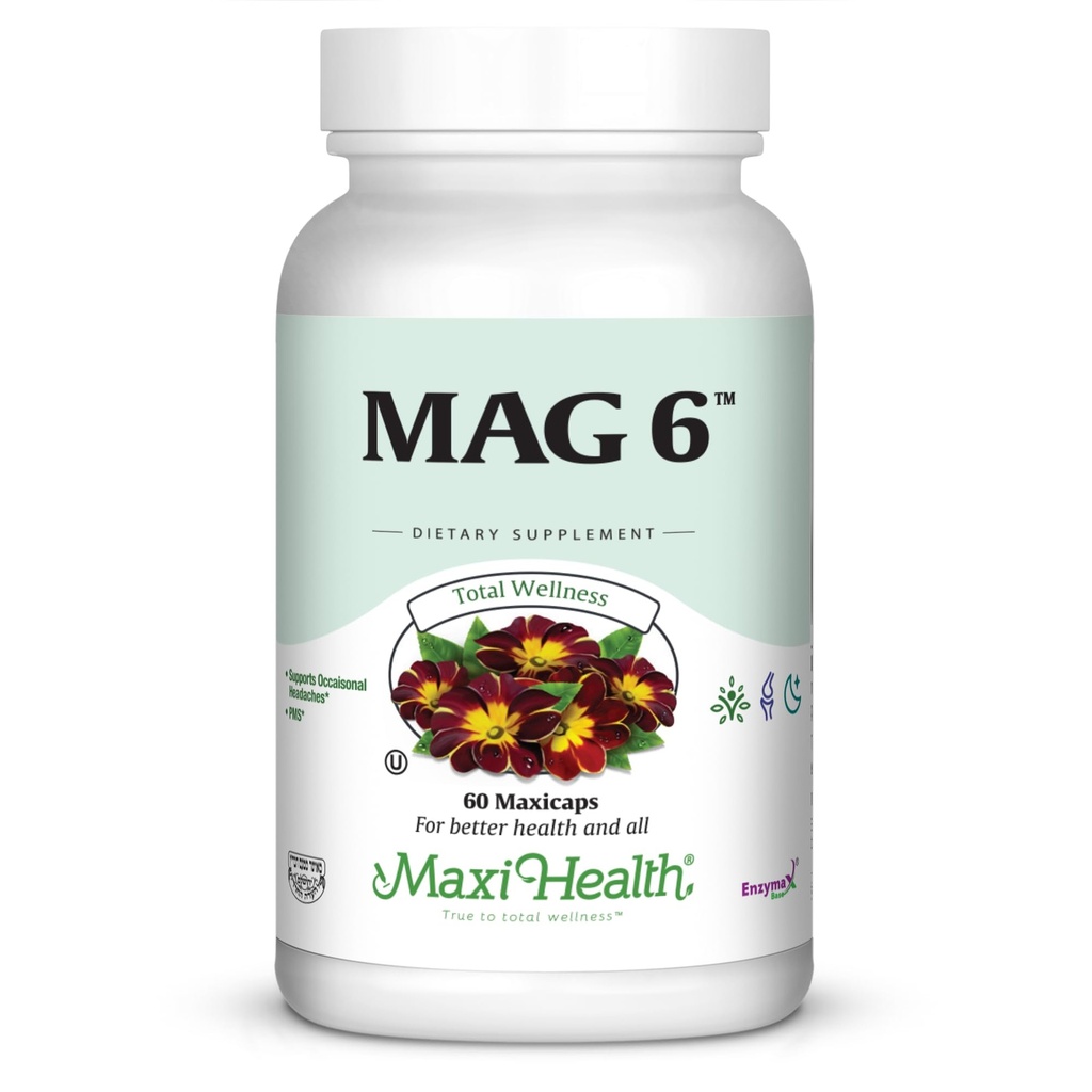 Magnezij B6 Magnezij 6 Magnezijev glicinat z vitaminom B6 spodbuja zdravo mineralizacijo kosti, podporo živcem in mišicam, energetsko presnovo - ne-GMO, vegan, brez glutena, Košir 60 kapsul