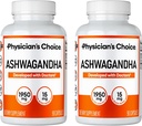 Fizik's CHOICE Ashwagandha 1950mg Organic Ashwagandha Root Powder z izvleček črnega popra, Stress Support, Mood Supplement, 90 Veggie Ashwagandha Kapsule - 2 PCK