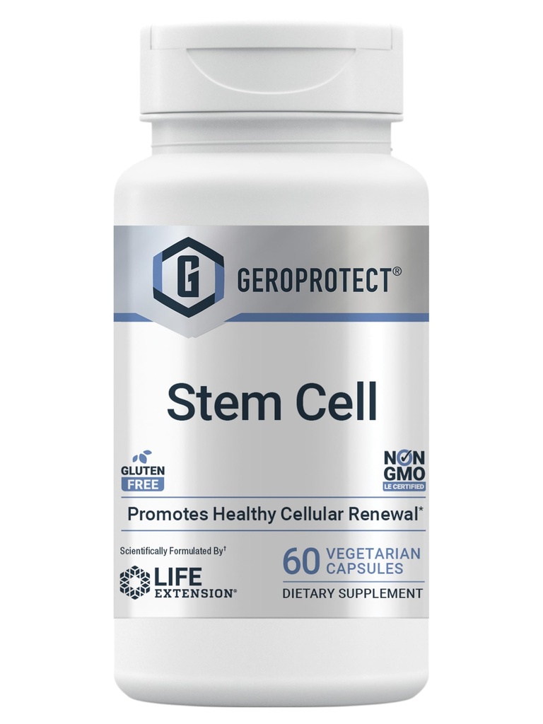 Life Extension GEROPROTECT® Stem Celica, spodbuja zdravo celično obnovo, kokum ekstrakt, Trans-resveratrol, Gluten Free, Non-GMO, Vegetarian, 60 kapsul