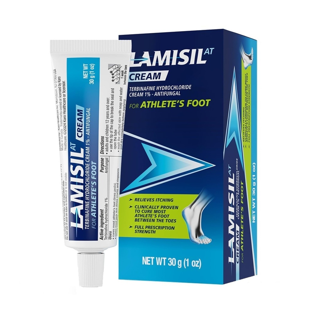Lamisil 1 teden Athletovo zdravljenje stopal, Antiglivična krema s terbinafin hidrokloridom 1%, hitro lajšanje simptomov in preprečevanje ponovitev, 1 oz (30 g)