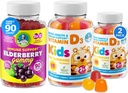 Vitamin D Gumies and Elderberry Gumies - Immunity Mega Boost za otroke in odrasle - Vegetarijanska želatina brez imunske podpore Vitamini za otroke